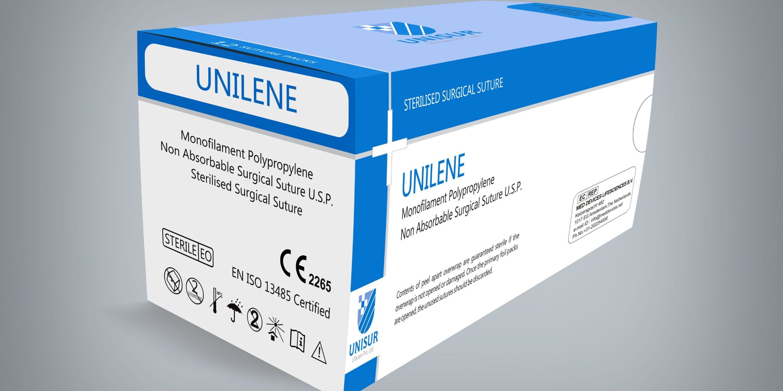 Boîte de suture monofilament en polypropylène Boîte de suture monofilament en polypropylène